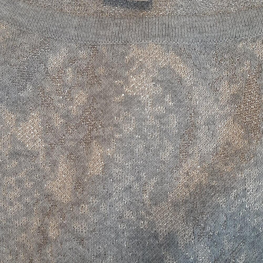 Chico's Tunic Shimmery Silver and Blue Size 3= US XL - Picture 2 of 7